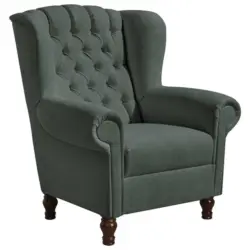 Ohrensessel in Mikrofaser Grau