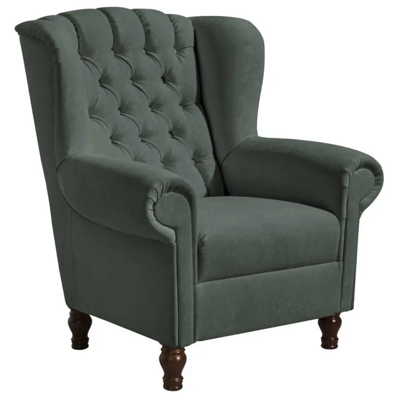 Ohrensessel in Mikrofaser Grau