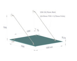 Vordach Hermine Large 150x150 cm VSG satiniert