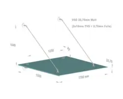 Vordach Hermine Large 170x150 cm VSG satiniert
