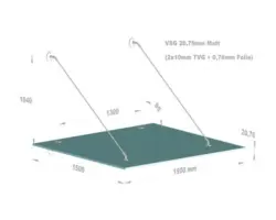 Vordach Hermine Large 190x150 cm VSG satiniert