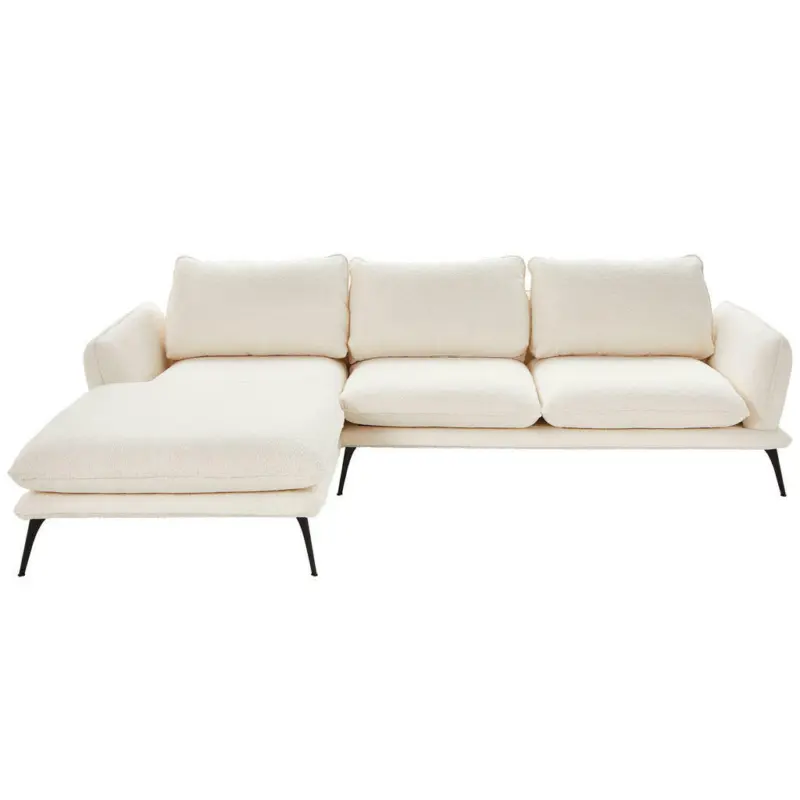 Ecksofa in Bouclé Creme