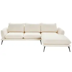 Ecksofa in Bouclé Creme