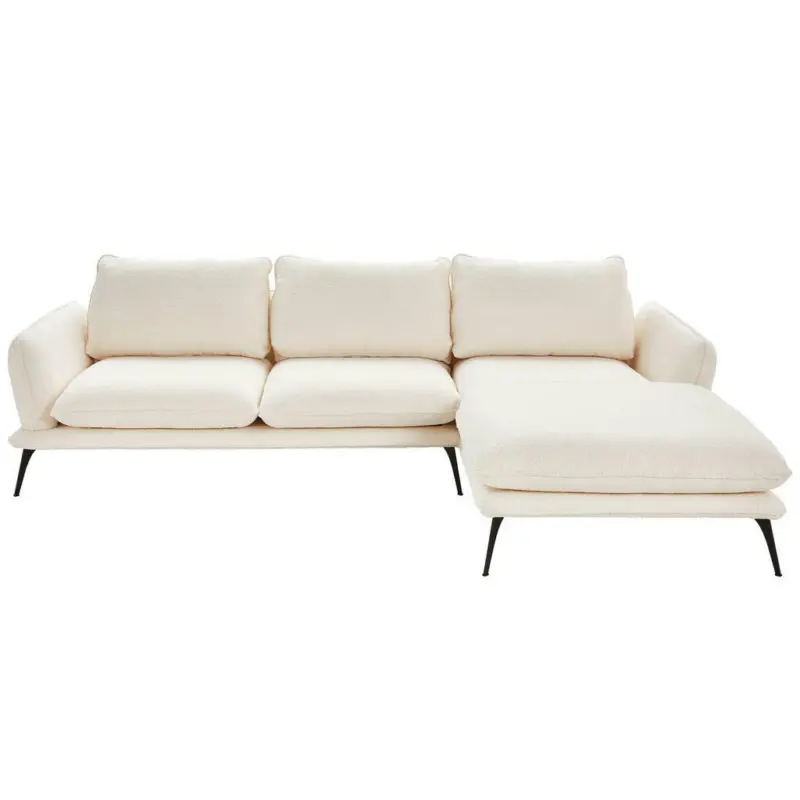 Ecksofa in Bouclé Creme
