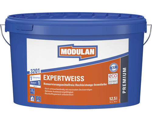 MODULAN 3201 Expertweiß Wandfarbe weiß 12,5 l