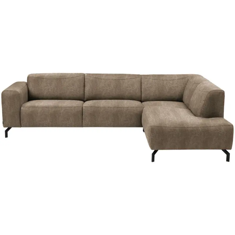 Ecksofa in Lederlook Braun