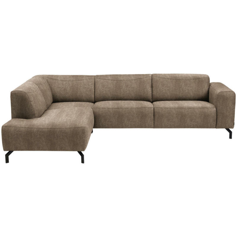 Ecksofa in Lederlook Braun