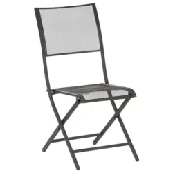 Gartenklappstuhl in Metall Graphitfarben