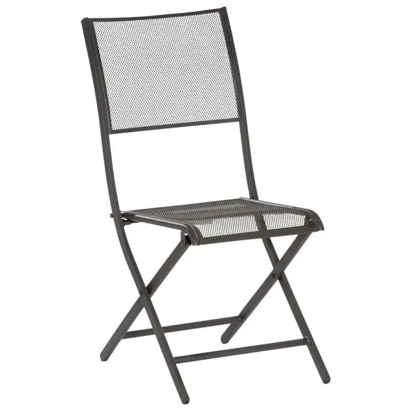 Gartenklappstuhl in Metall Graphitfarben