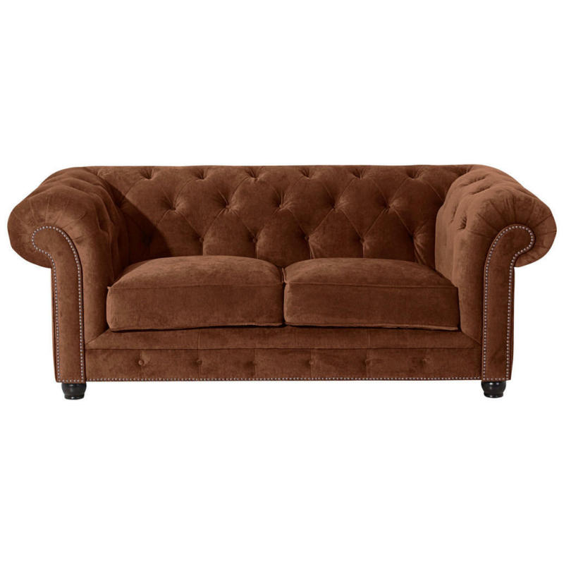 Chesterfield-Sofa in Mikrofaser Braun