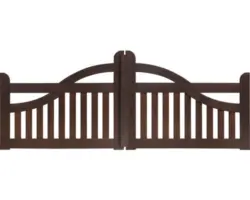 Doppeltor Konsta Bogen ohne Schloßfräsung 300 x 95 cm braun