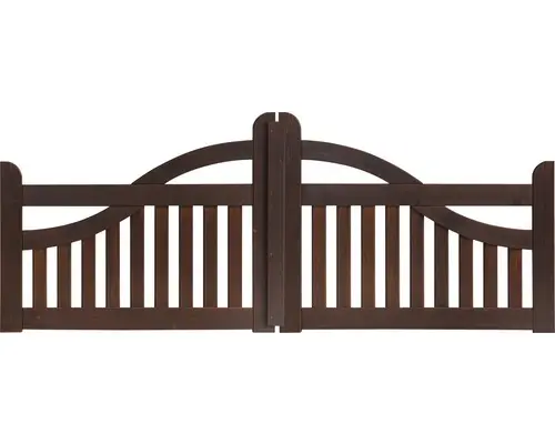 Doppeltor Konsta Bogen ohne Schloßfräsung 300 x 95 cm braun