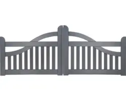 Doppeltor Konsta Bogen ohne Schloßfräsung 300 x 95 cm basaltgrau