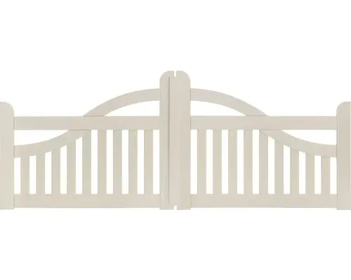 Doppeltor Konsta Bogen ohne Schloßfräsung 300 x 95 cm cremeweiß
