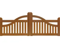 Doppeltor Konsta Bogen ohne Schloßfräsung 300 x 95 cm kirschbaum