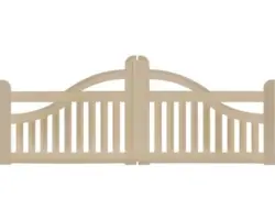 Doppeltor Konsta Bogen ohne Schloßfräsung 300 x 95 cm natur