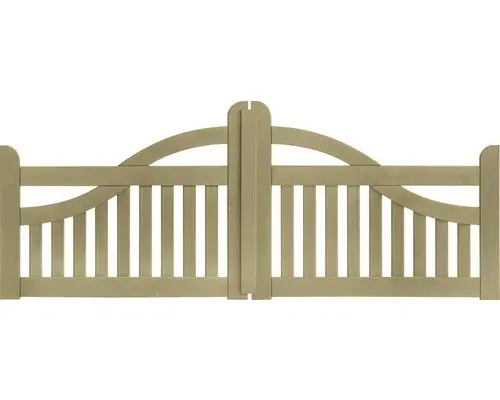 Doppeltor Konsta Bogen ohne Schloßfräsung 300 x 95 cm kesseldruckimprägniert