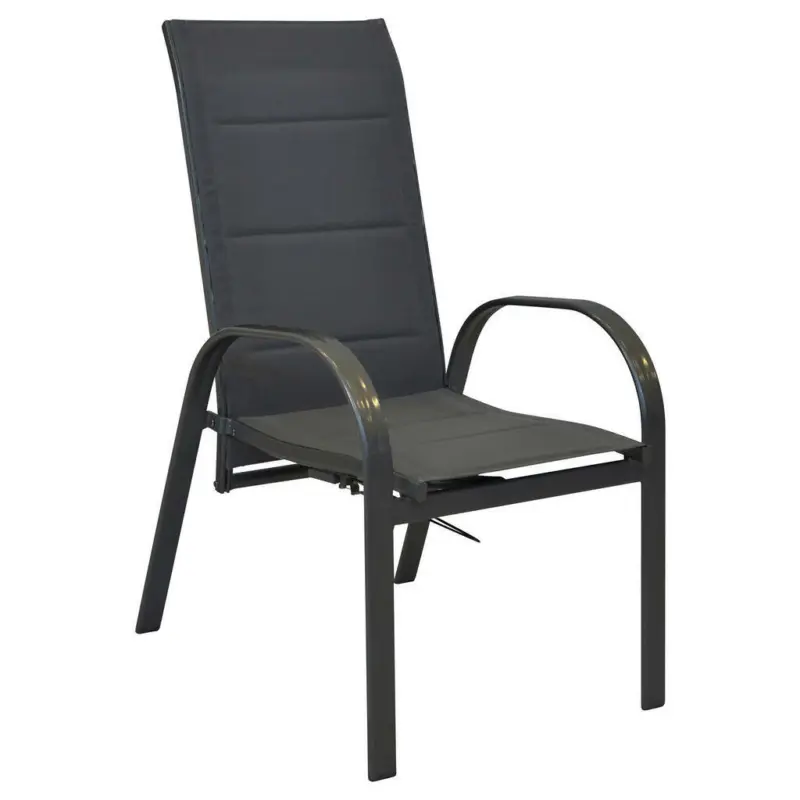 Stapelsessel in Metall Anthrazit, Graphitfarben