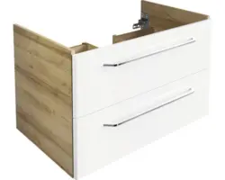 Waschbeckenunterschrank Fackelmann Milano 49,2x80x47,5 cm ohne Waschbecken weiß/asteiche