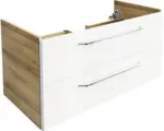Hornbach Waschbeckenunterschrank Fackelmann Milano 49,2x100x47,5 cm ohne Waschbecken weiß/asteiche