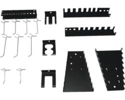 Haken- und Haltersortiment 17-tlg. für Lochwände mit 30 mm Lochabstand