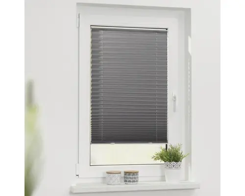 Lichtblick Faltplissee Haftfix grau 75x130 cm inkl. Saugnäpfe