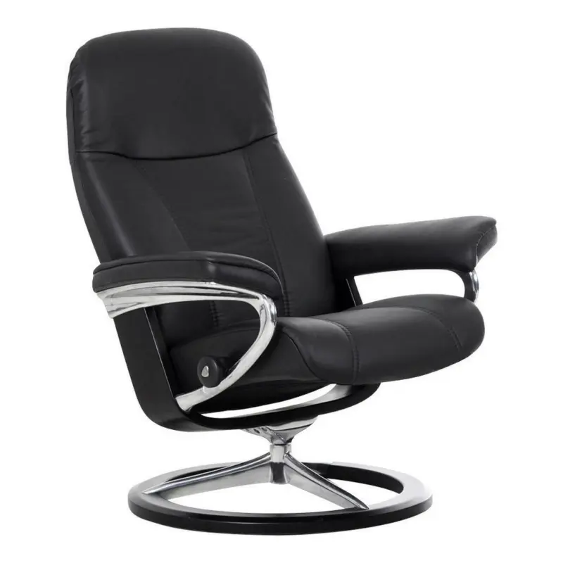 Relaxsessel Consul in Leder Schwarz