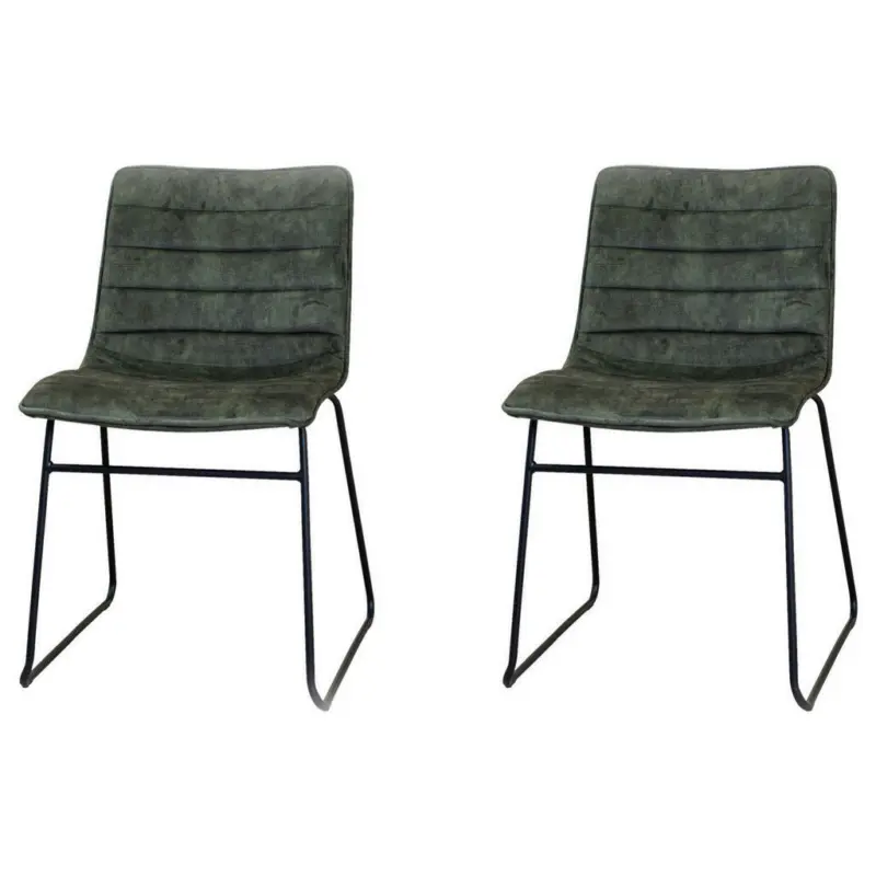 Stuhl-Set 2 St&uuml;ck in Samt