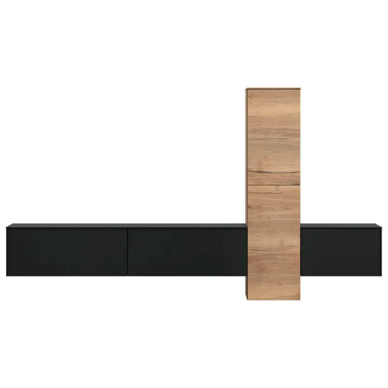 Wohnwand 282/160/37 cm in Schwarz