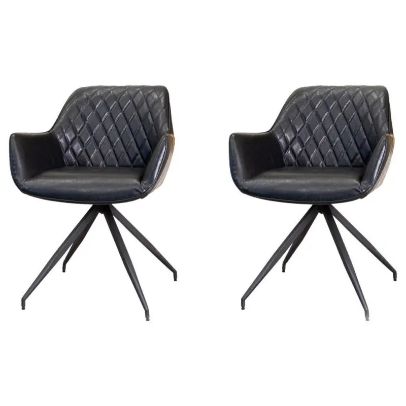 Stuhl-Set 2 St&uuml;ck in Lederlook