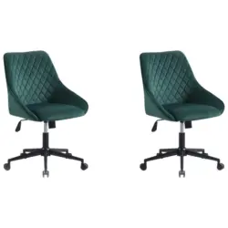 Drehstuhl in Samt Dunkelgrün