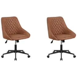 Drehstuhl in Mikrofaser Cognac