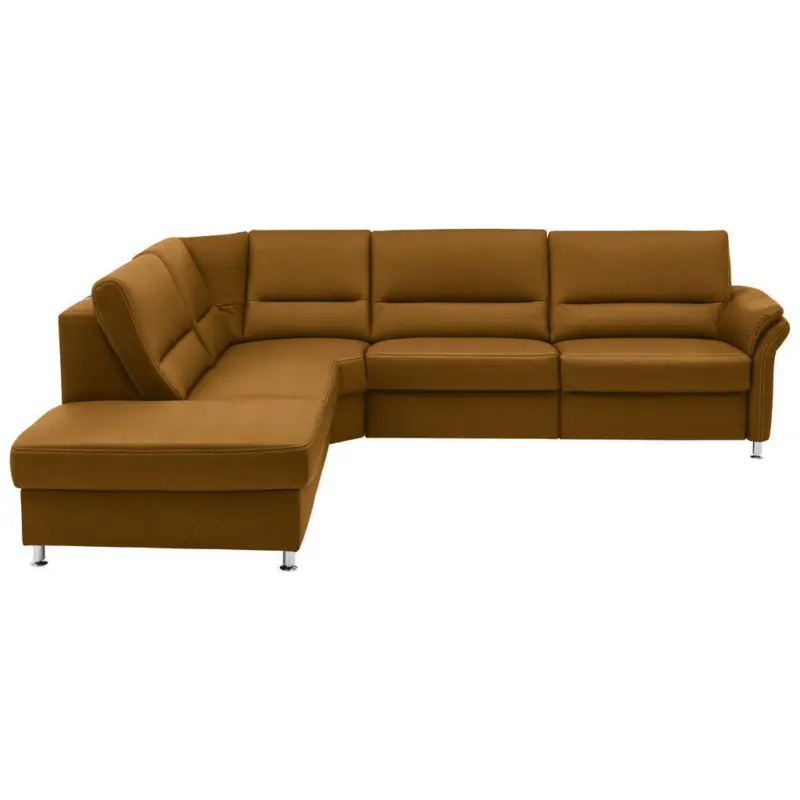 Ecksofa in Echtleder Currygelb