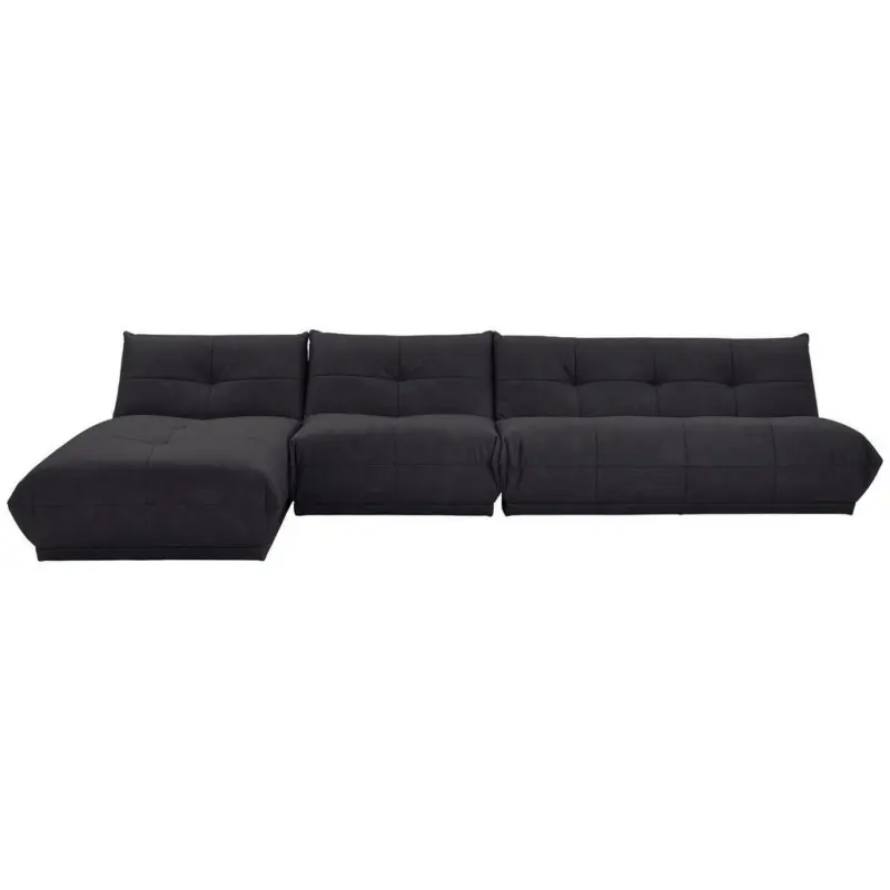 Ecksofa in Lederlook Schwarz