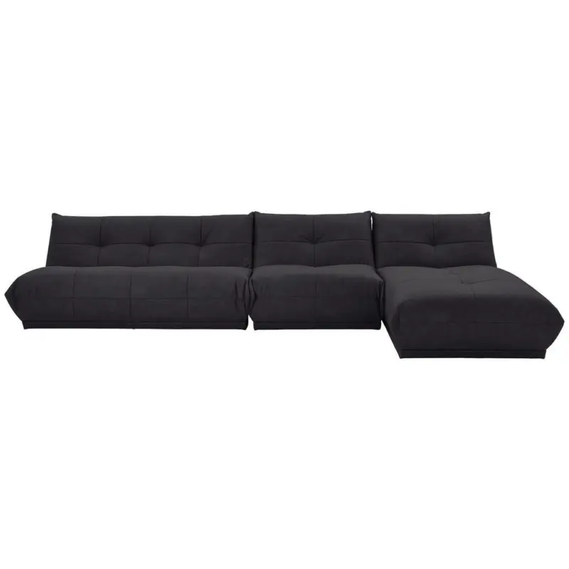 Ecksofa in Lederlook Schwarz