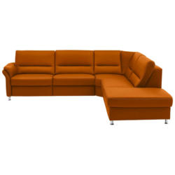 Ecksofa in Echtleder Orange