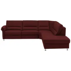 Ecksofa in Echtleder Brombeere