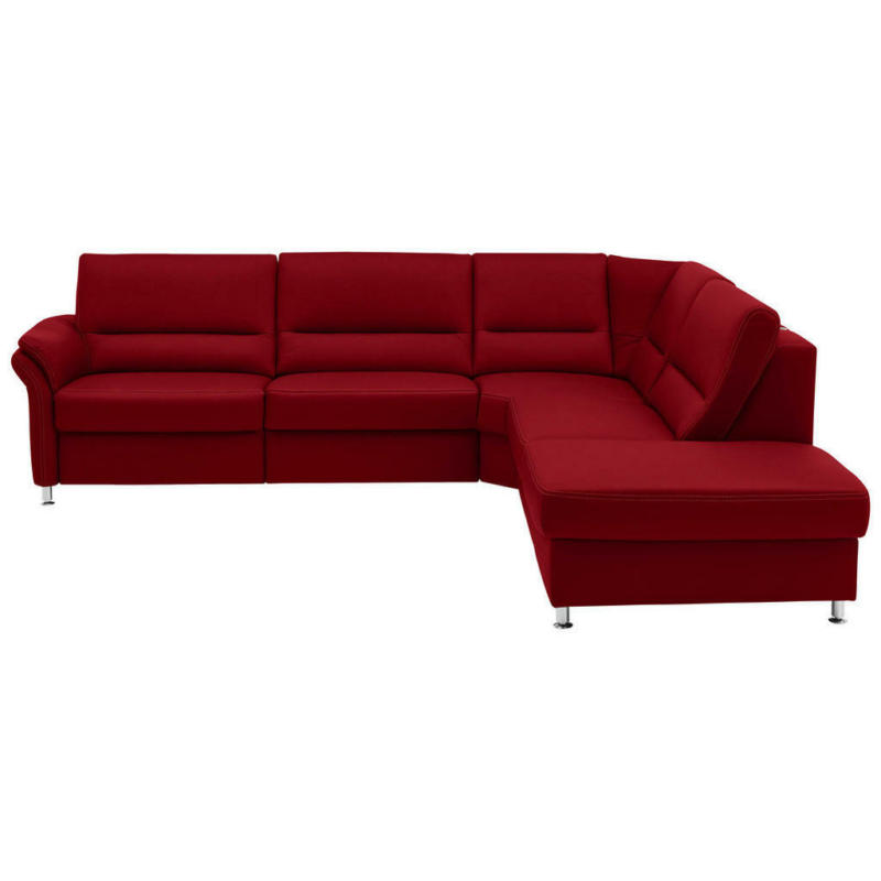 Ecksofa in Echtleder Rot