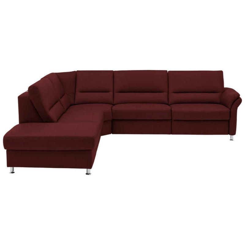 Ecksofa in Echtleder Brombeere