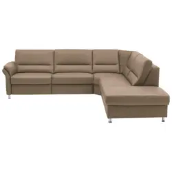 Ecksofa in Echtleder Hellbraun