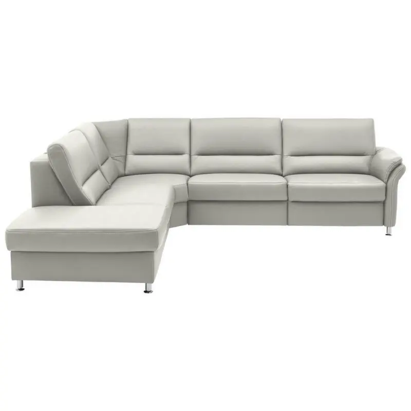 Ecksofa in Echtleder Weiß