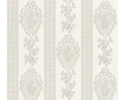 Schaumtapete 1861-57 Ornamente Glitzer silber