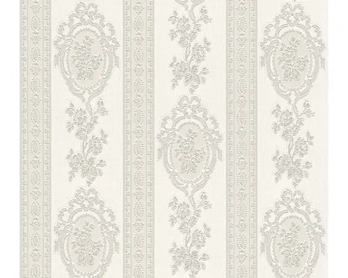 Schaumtapete 1861-57 Ornamente Glitzer silber