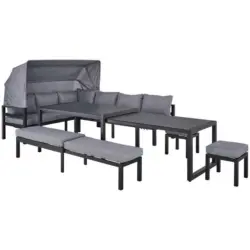 Loungegarnitur 19-teilig 360/65/152/200 cm