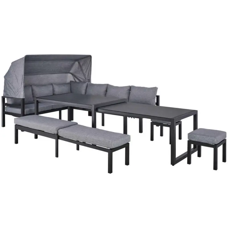 Loungegarnitur 19-teilig 360/65/152/200 cm