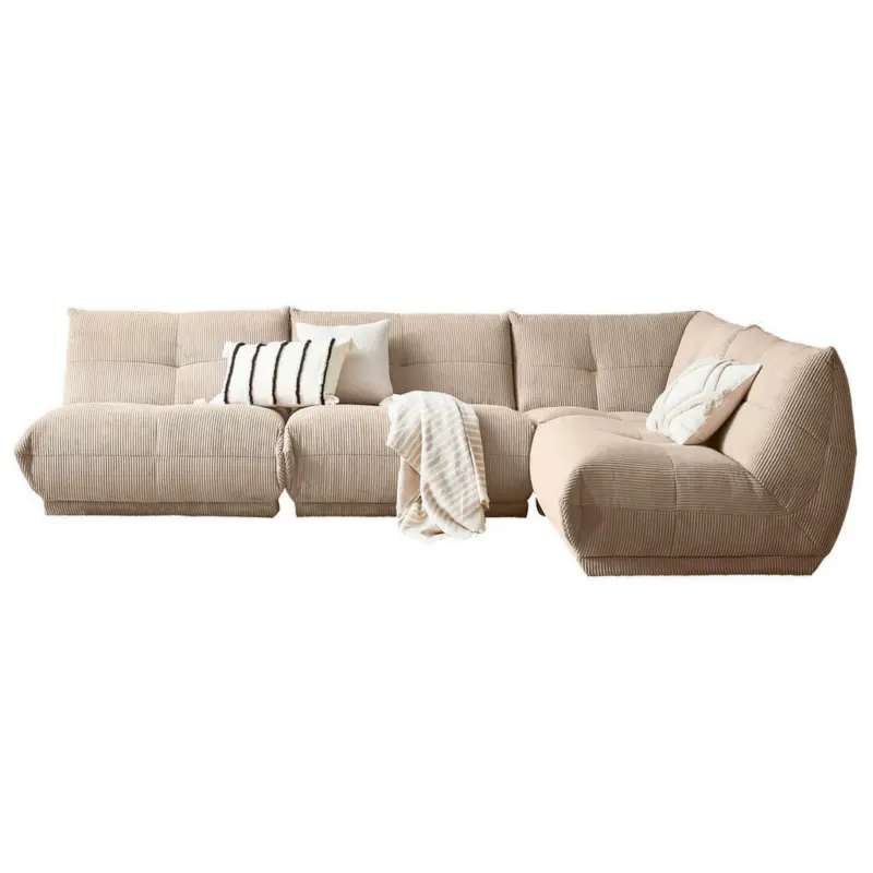 Ecksofa in Kord Taupe