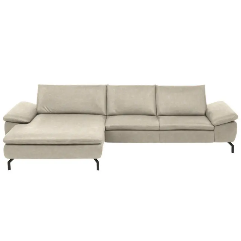 Ecksofa in Mikrofaser Naturfarben