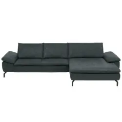Ecksofa in Mikrofaser Blaugrau