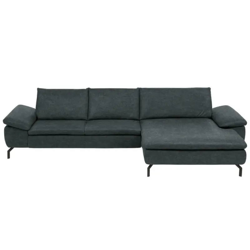 Ecksofa in Mikrofaser Blaugrau
