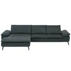 Ecksofa in Mikrofaser Blaugrau